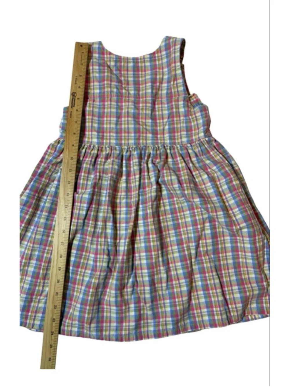 Vintage OshKosh B’gosh Pastel Plaid Cotton Dress Toddler Girls 6X Cottagecore